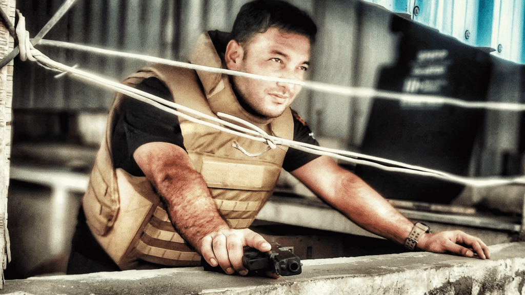 Kavach Krav Maga instructor in tactical gear demonstrating close quarter combat training in Noida