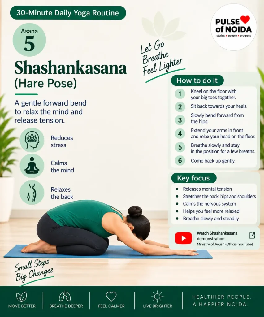 Shashankasana or Hare Pose illustrated step-by-step yoga guide