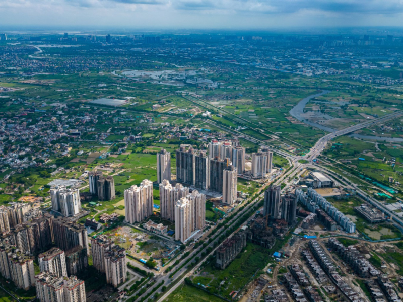 Aerial view of Greater Noida where Western Sydney University will open its first India campus
