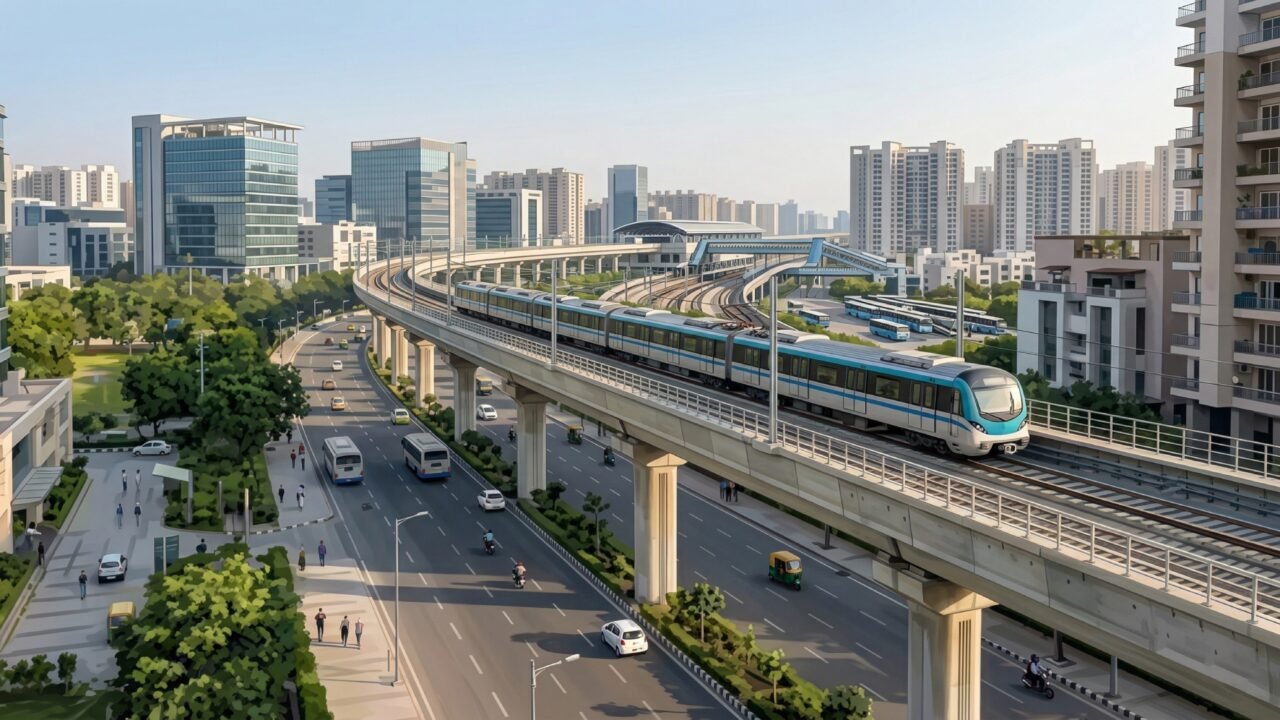 Representative illustration of the approved Noida Metro Aqua Line extension from Botanical Garden to Sector 142