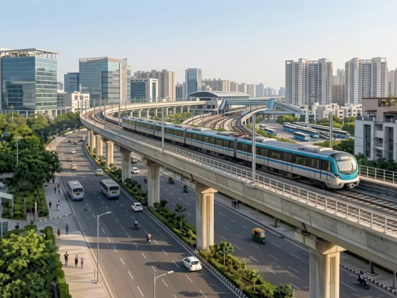 Representative illustration of the approved Noida Metro Aqua Line extension from Botanical Garden to Sector 142