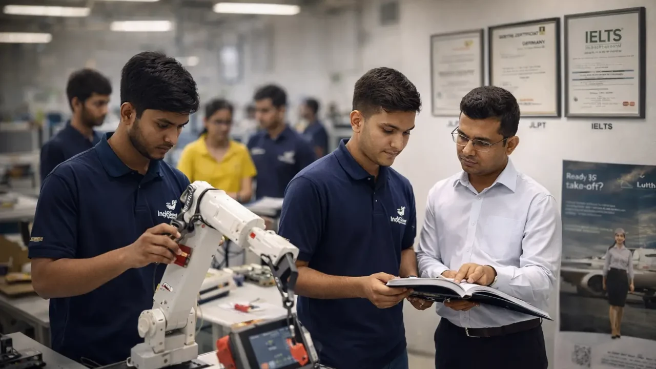 Students and instructor during hands-on skill training at a modern skilling centre in Greater Noida