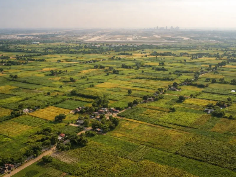 New Noida DNGIR farmland aerial near airport Rs 4300 sqm YEIDA