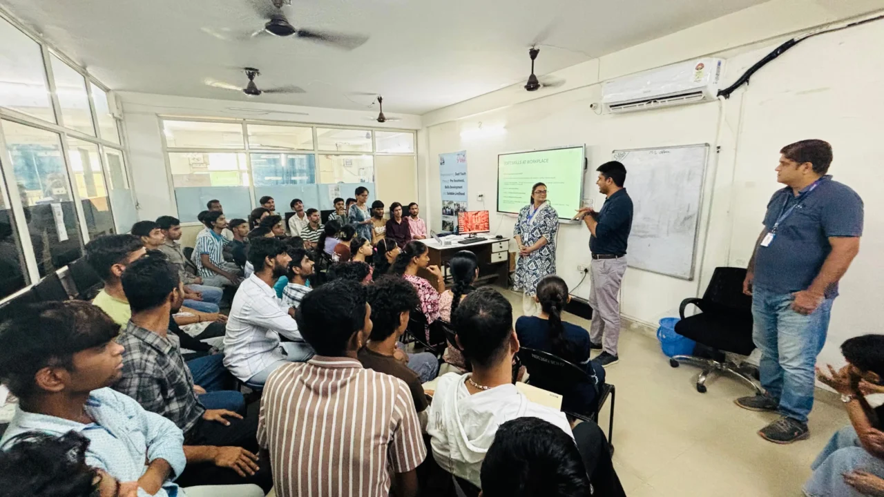 Students attend a skill training session at Noida Deaf Society, Noida.