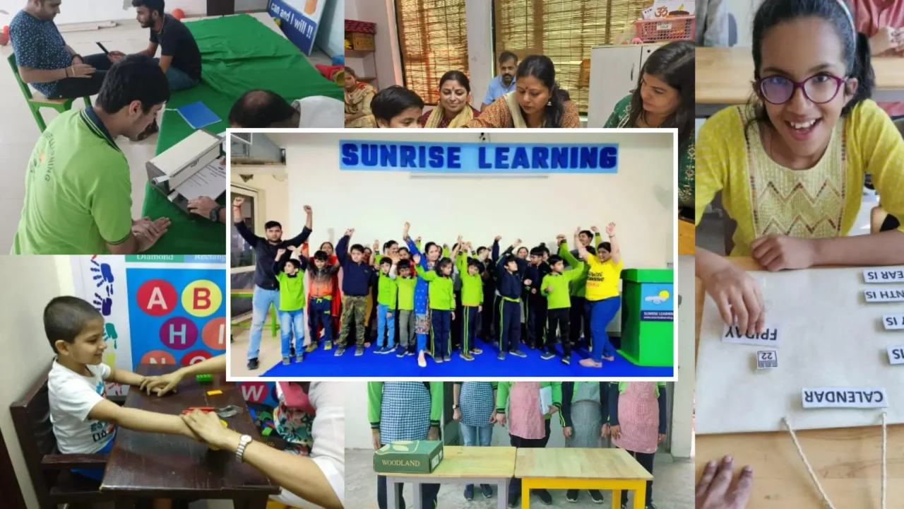 Students and educators at Sunrise Learning Foundation in Sector 116 Noida during autism education and skill development activities
