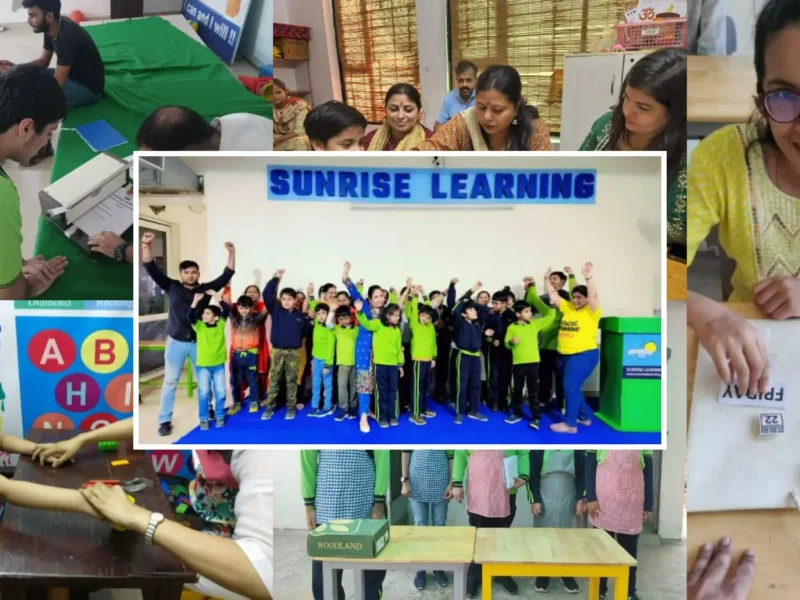 Students and educators at Sunrise Learning Foundation in Sector 116 Noida during autism education and skill development activities