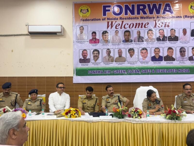 Noida Police Commissioner Lakshmi Singh attending FONRWA meeting with RWA representatives in Sector 52 Noida