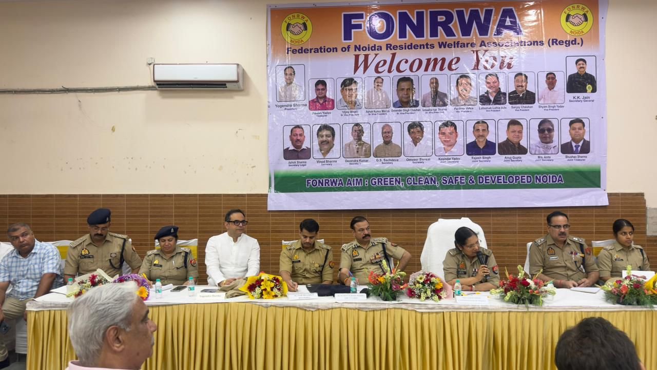 Noida Police Commissioner Lakshmi Singh attending FONRWA meeting with RWA representatives in Sector 52 Noida