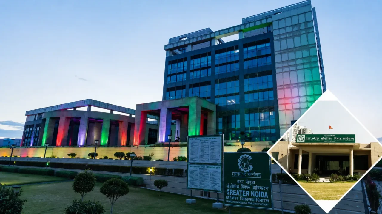 Greater Noida Authority office building representing Greater Noida West to East connectivity story