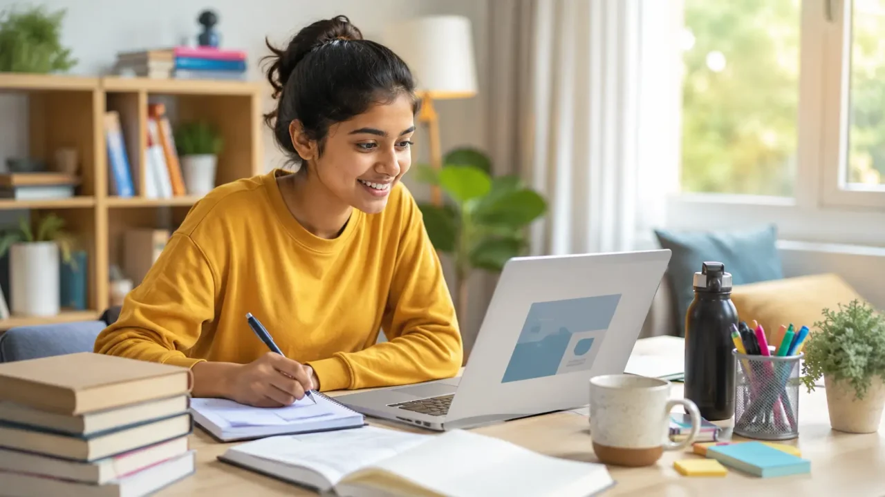 Student preparing for the NIOS On-Demand Examination 2026 at home
