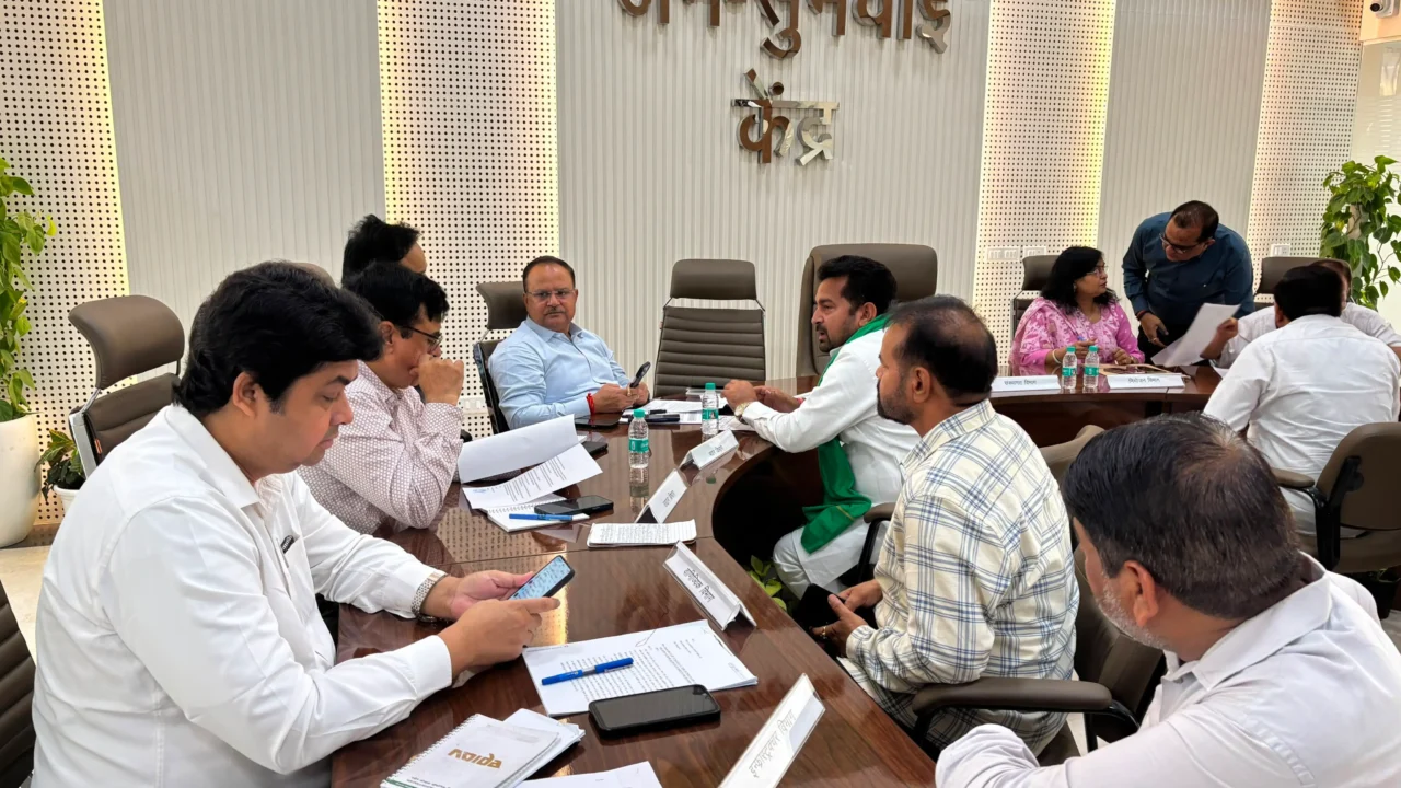 Noida Authority officials hear residents during the Jan Sunwai held at Sector 96 on 17 July 2026