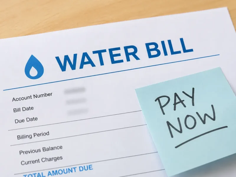 Water bill with pay now reminder for Noida residents checking pending dues before the relief scheme deadline