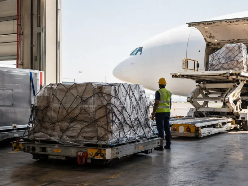Representative air-cargo terminal illustrating the AISATS freighter MoUs at Noida International Airport