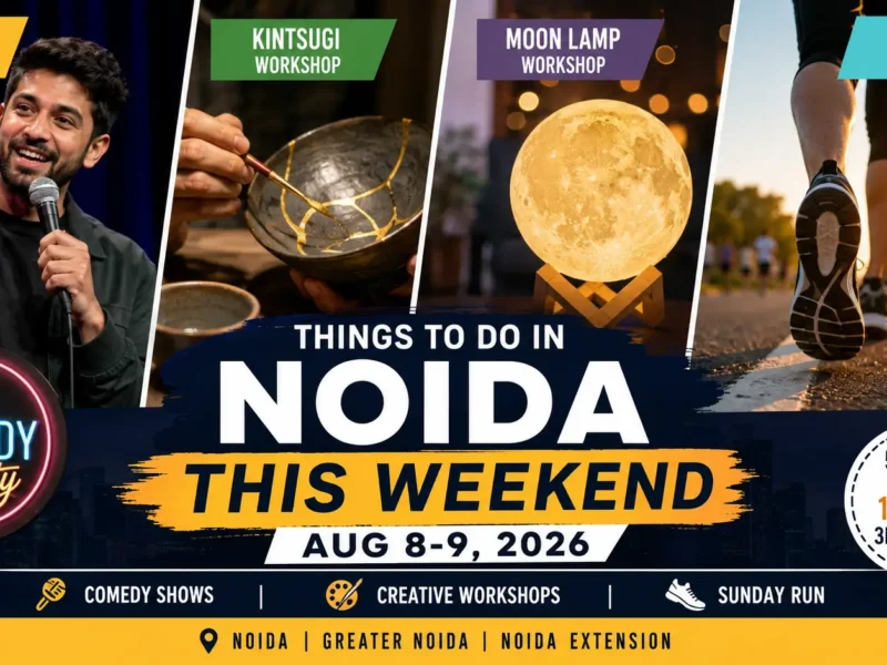 Weekend events in Noida featuring stand-up comedy, creative workshops and a Sunday run on August 8-9, 2026