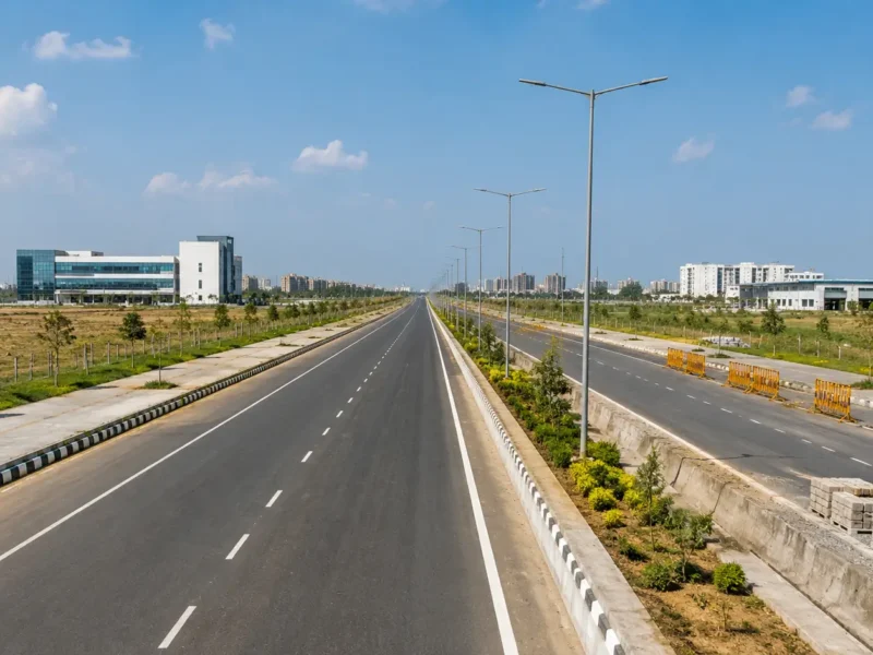Representative view of developing YEIDA road infrastructure in the Yamuna Expressway region