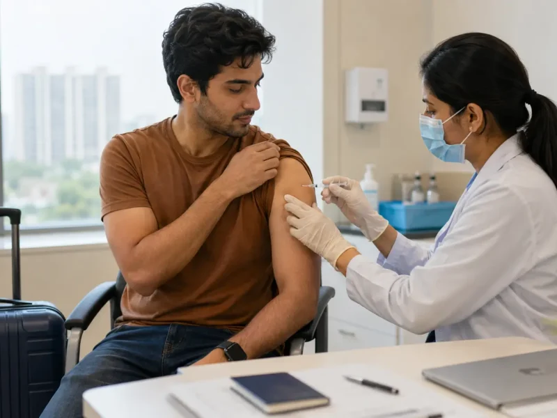 Representative image illustrating Yellow Fever vaccination for international travellers in Greater Noida