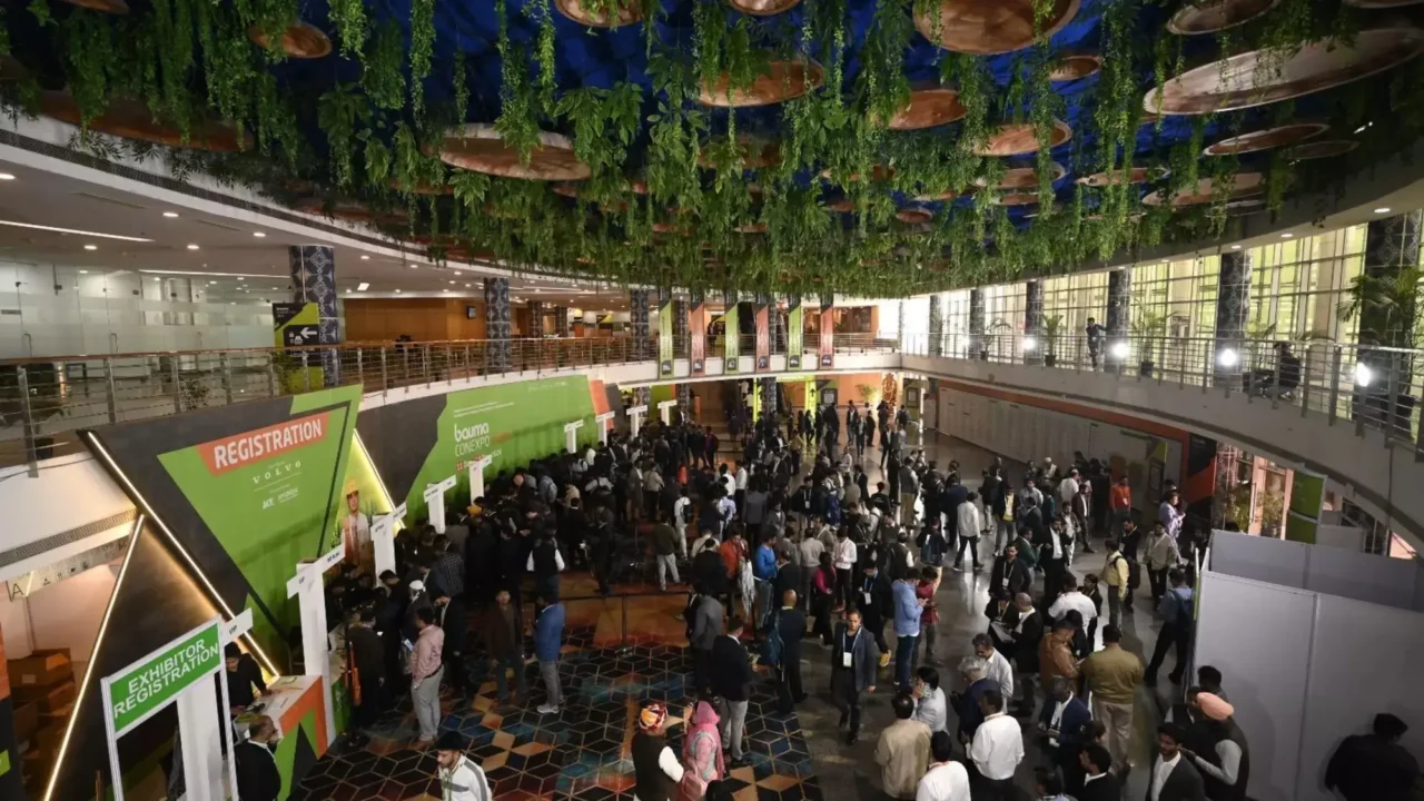 Visitor registration area at bauma CONEXPO INDIA 2024 in Greater Noida