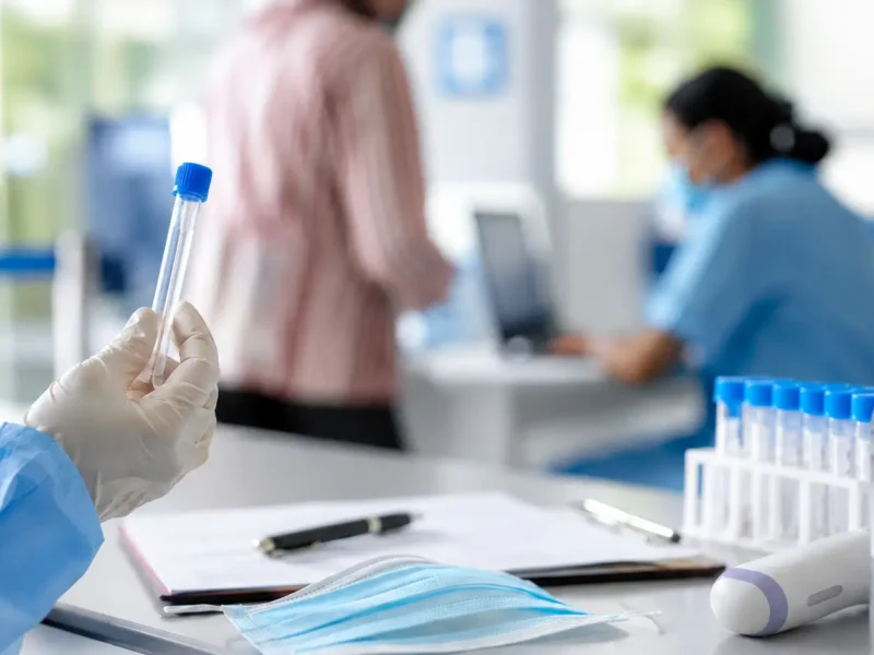 Representative medical sample-collection setup for H1N1 testing at a government health facility