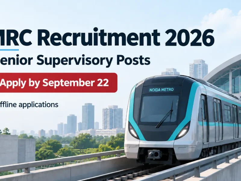 NMRC Recruitment 2026 graphic showing 34 senior supervisory posts and September 22 application deadline
