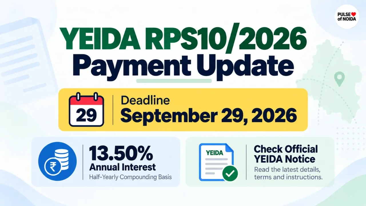 YEIDA RPS10/2026 payment deadline extended to September 29, 2026
