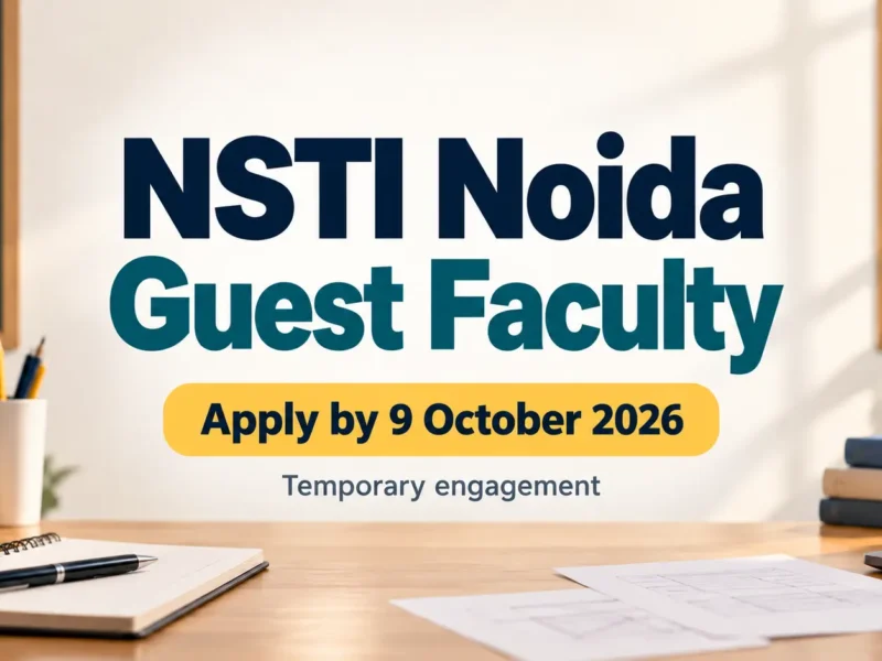 Editorial graphic showing NSTI Noida’s guest-faculty application deadline of 9 October 2026